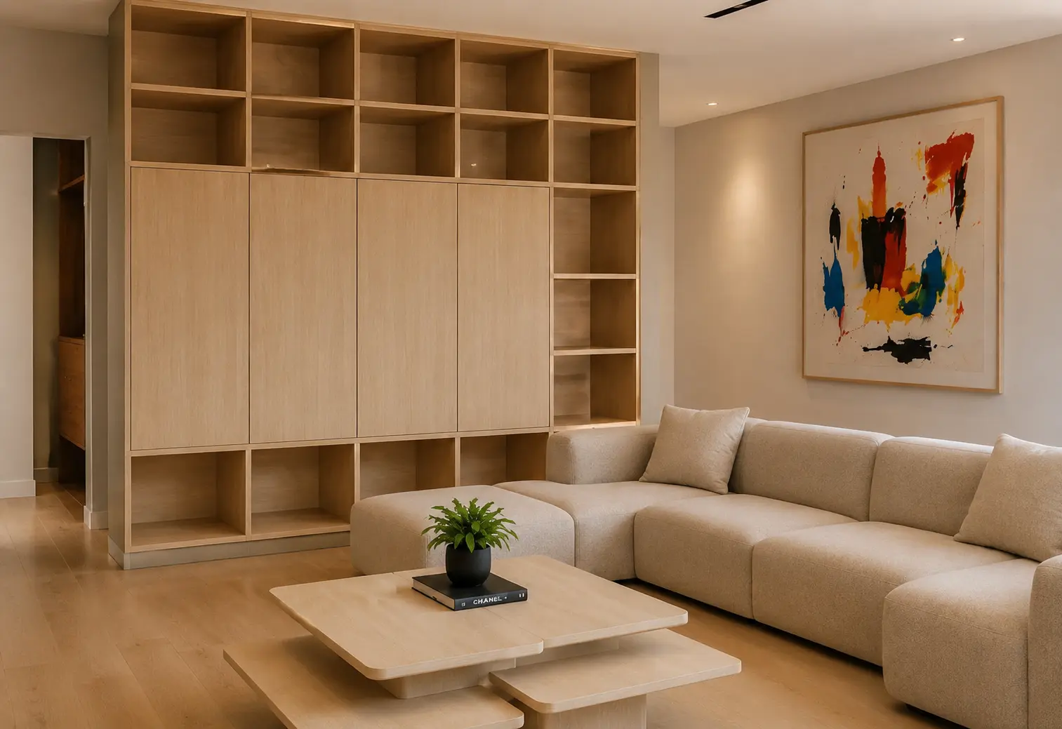 Librero modular de piso a techo